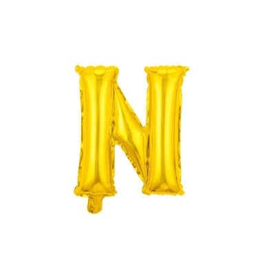 16" (40cm) Gold Mini Foil Letter Balloon - N (Air-filled)