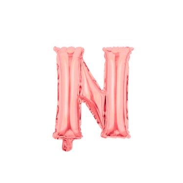 16" (40cm) Rose Gold Mini Foil Letter Balloon - N (Air-filled)