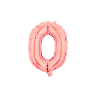 16" (40cm) Rose Gold Mini Foil Letter Balloon - O (Air-filled)