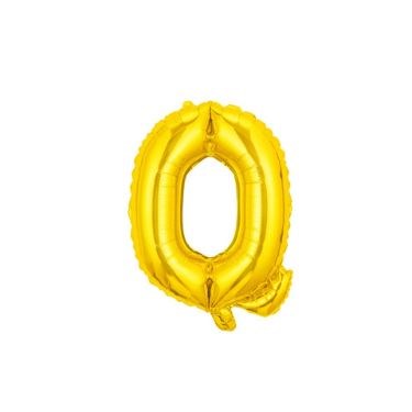 16" (40cm) Gold Mini Foil Letter Balloon - Q (Air-filled)