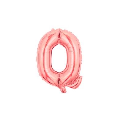 16" (40cm) Rose Gold Mini Foil Letter Balloon - Q (Air-filled)