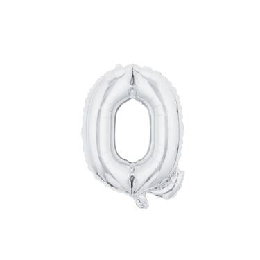 16" (40cm) Silver Mini Foil Letter Balloon - Q (Air-filled)