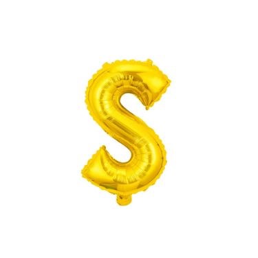 16" (40cm) Gold Mini Foil Letter Balloon - S (Air-filled)