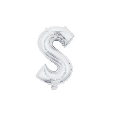 16" (40cm) Silver Mini Foil Letter Balloon - S (Air-filled)