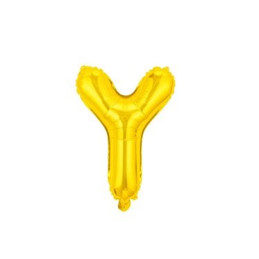 16" (40cm) Gold Mini Foil Letter Balloon - Y (Air-filled)