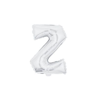 16" (40cm) Silver Mini Foil Letter Balloon - Z (Air-filled)