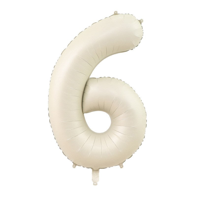 Cream Foil Number Balloon 6