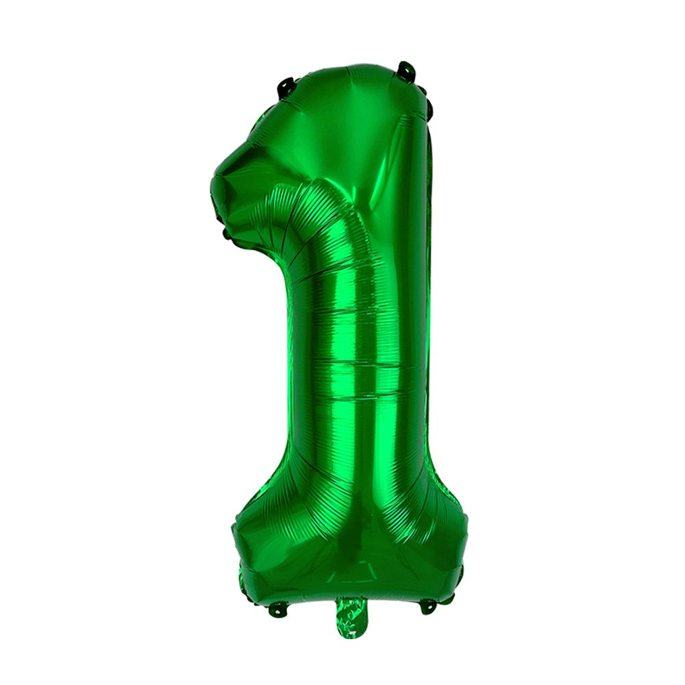 Green Foil Number Helium Balloon 1