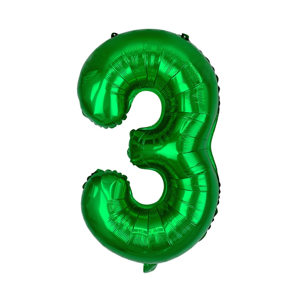 Green Foil Helium Number Balloon  3