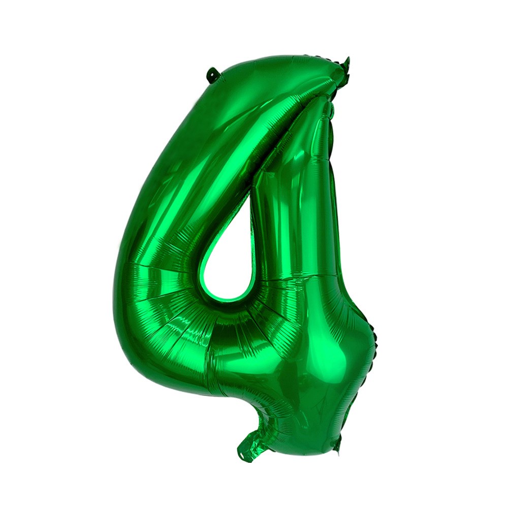 Green Foil Helium Number Balloon 4