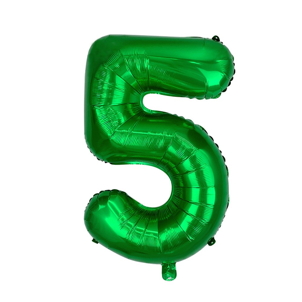 Green Foil Helium Number Balloon 5