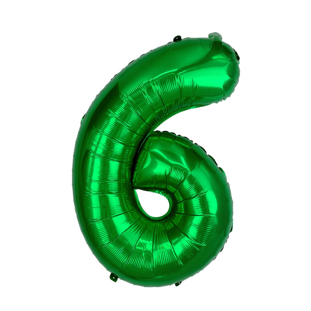 Green Foil Helium Number Balloon 6