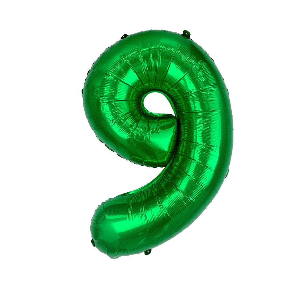 Green Foil Helium Number Balloon 9