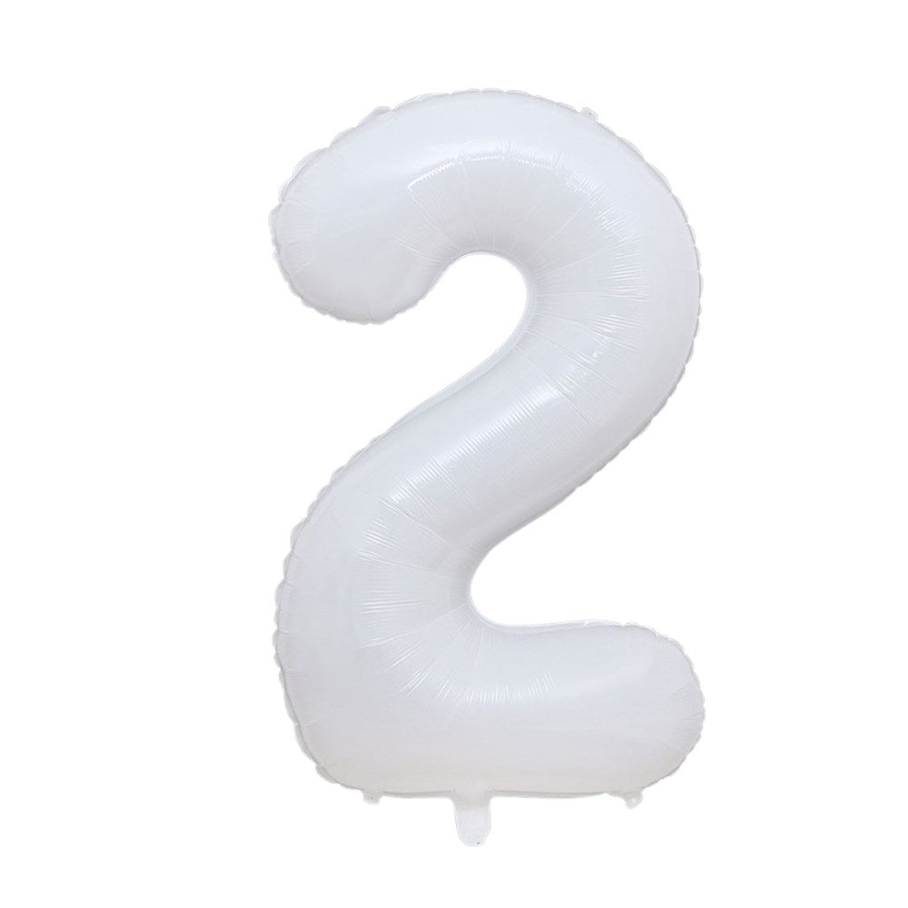 White Foil Number Balloon 2