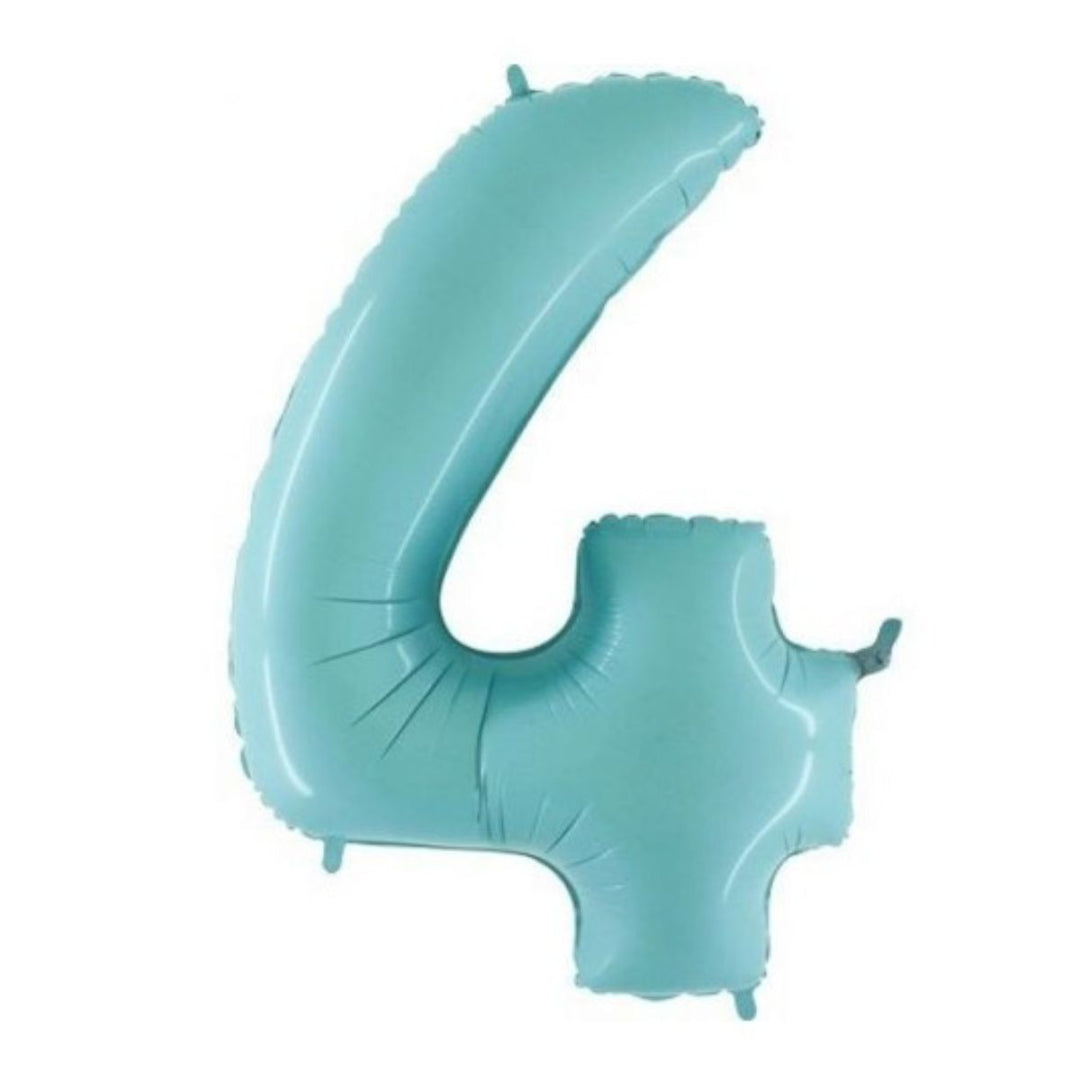 40" Pastel Blue Foil Number Balloon - 4