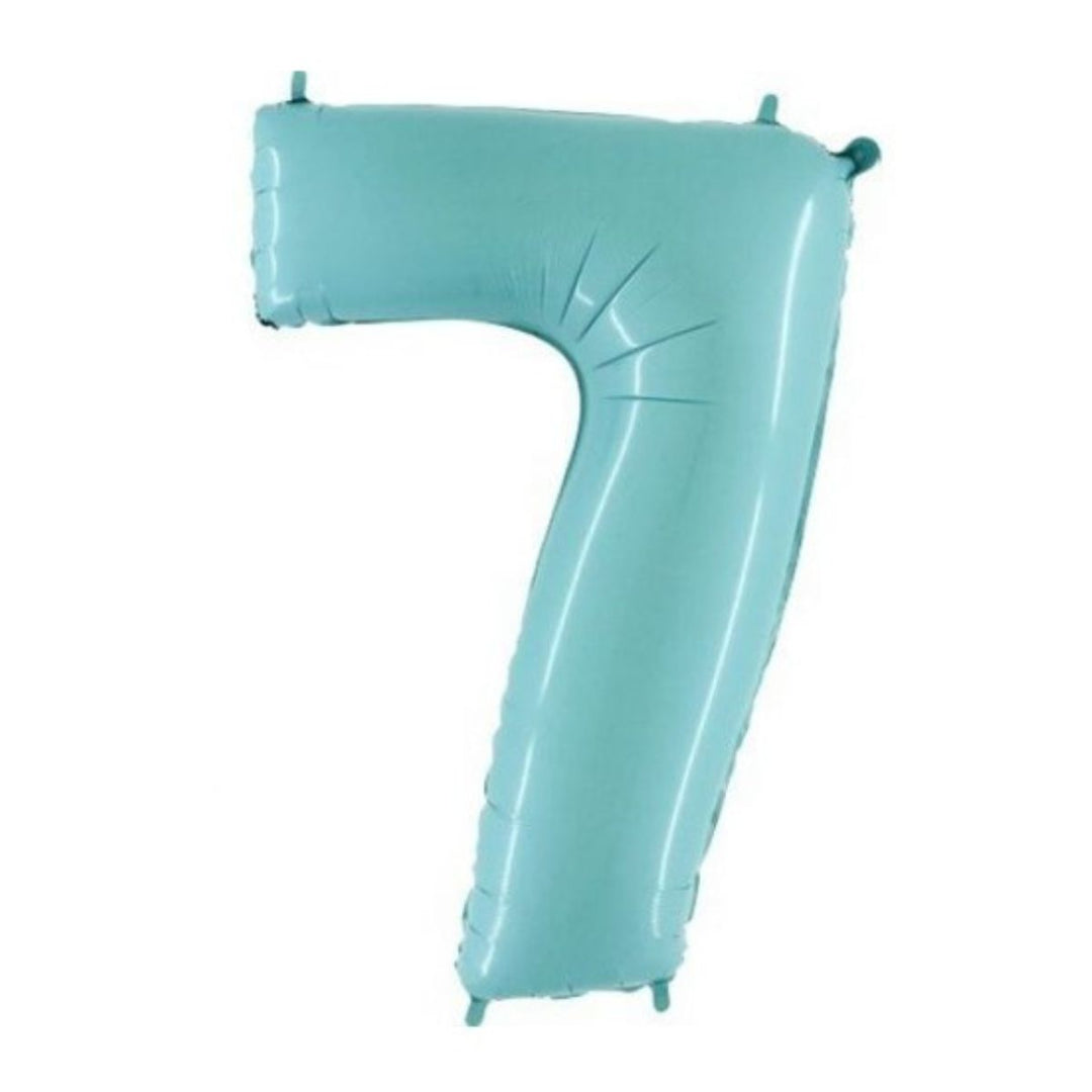 40" Pastel Blue Foil Number Balloon - 7