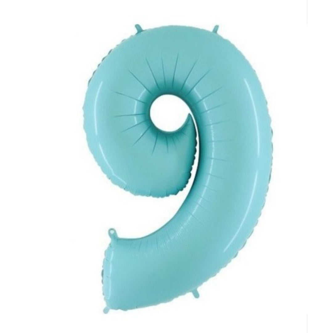 40" Pastel Blue Foil Number Balloon - 9