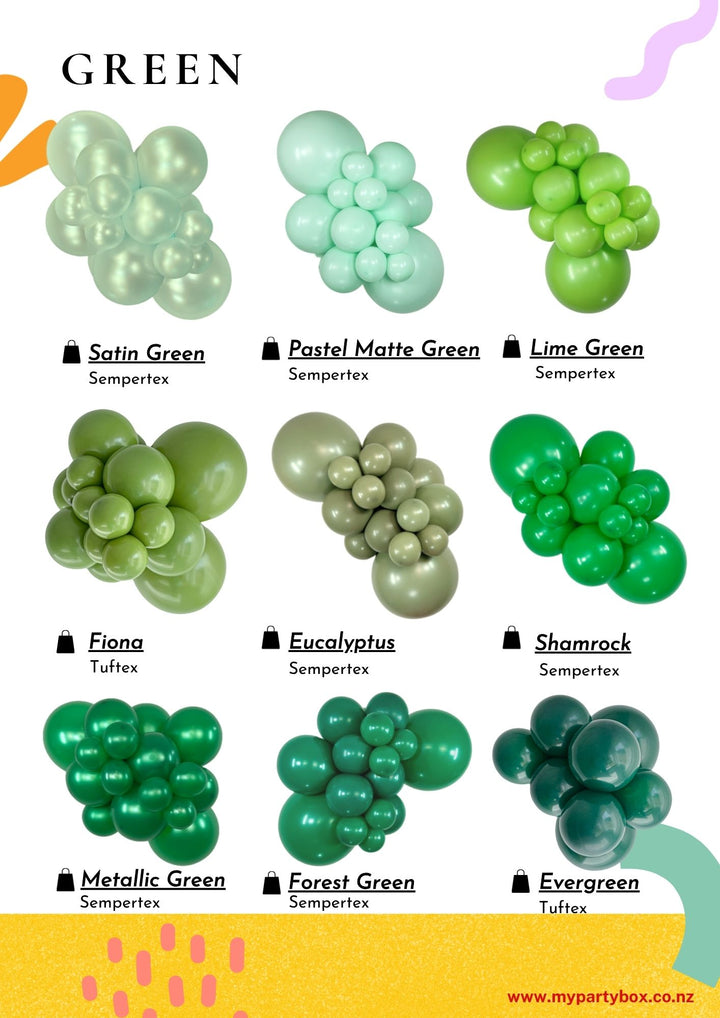 Green Latex Balloon Cluster Sample from Sempertex / Tuftex / Kalisan
