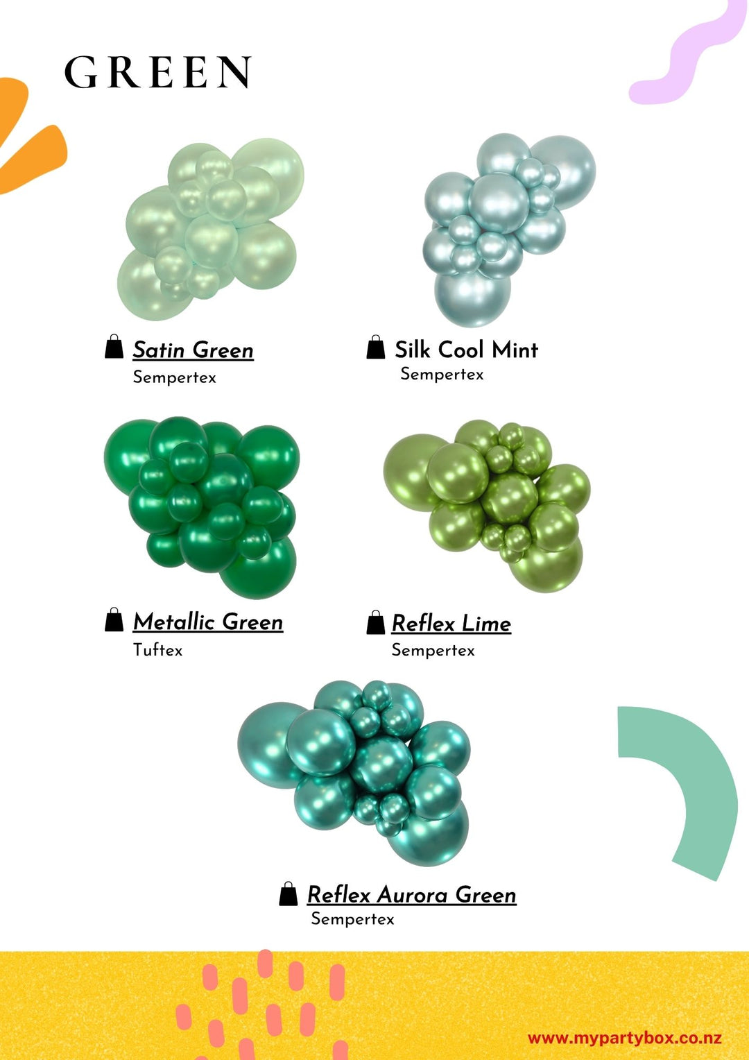 Green Latex Balloon Cluster Sample from Sempertex / Tuftex / Kalisan