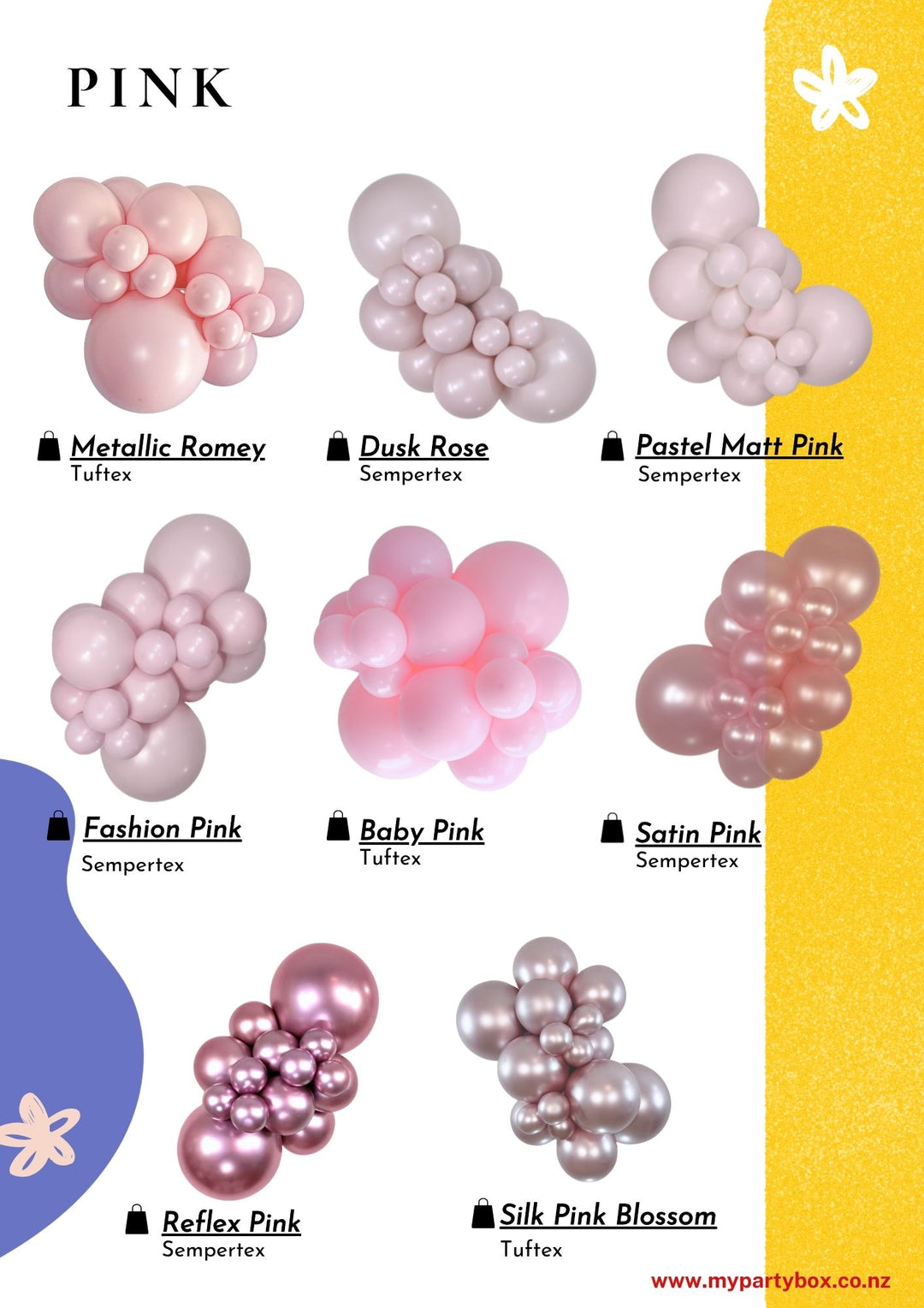 Pink Latex Balloon Cluster Sample from Sempertex / Tuftex / Kalisan