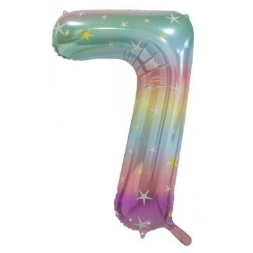 34" Pastel Rainbow Number - 7