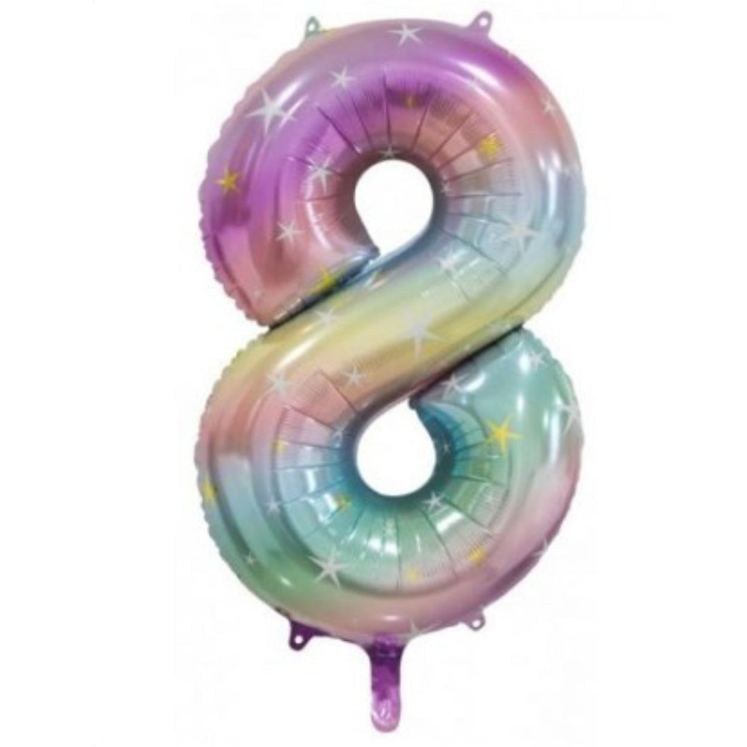 34" Pastel Rainbow Number - 8