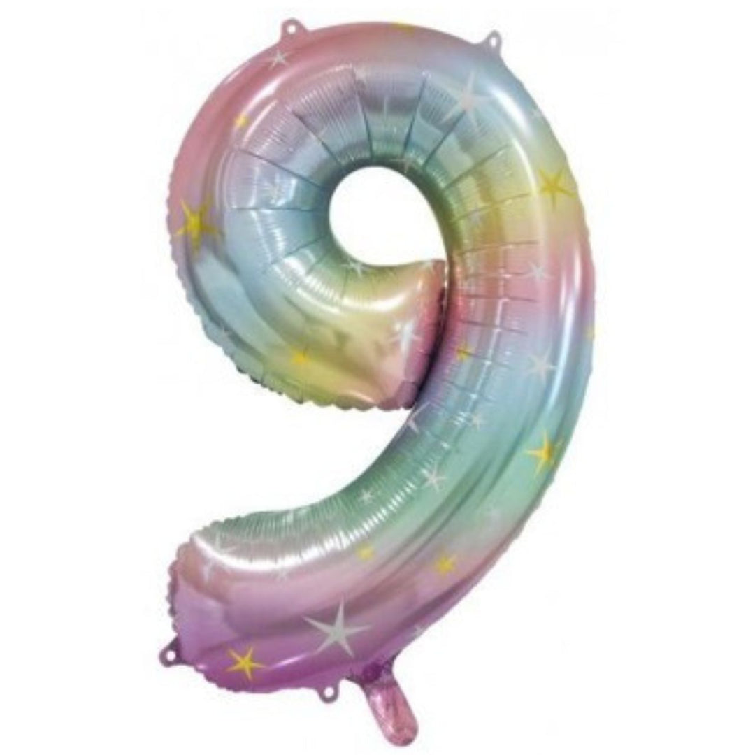 34" Pastel Rainbow Number - 9