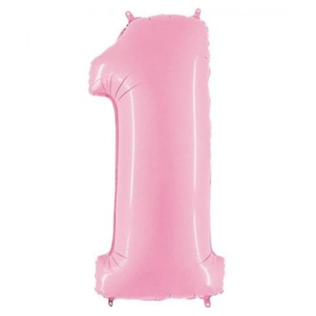 40" Pastel Pink Foil Number Balloon - 1