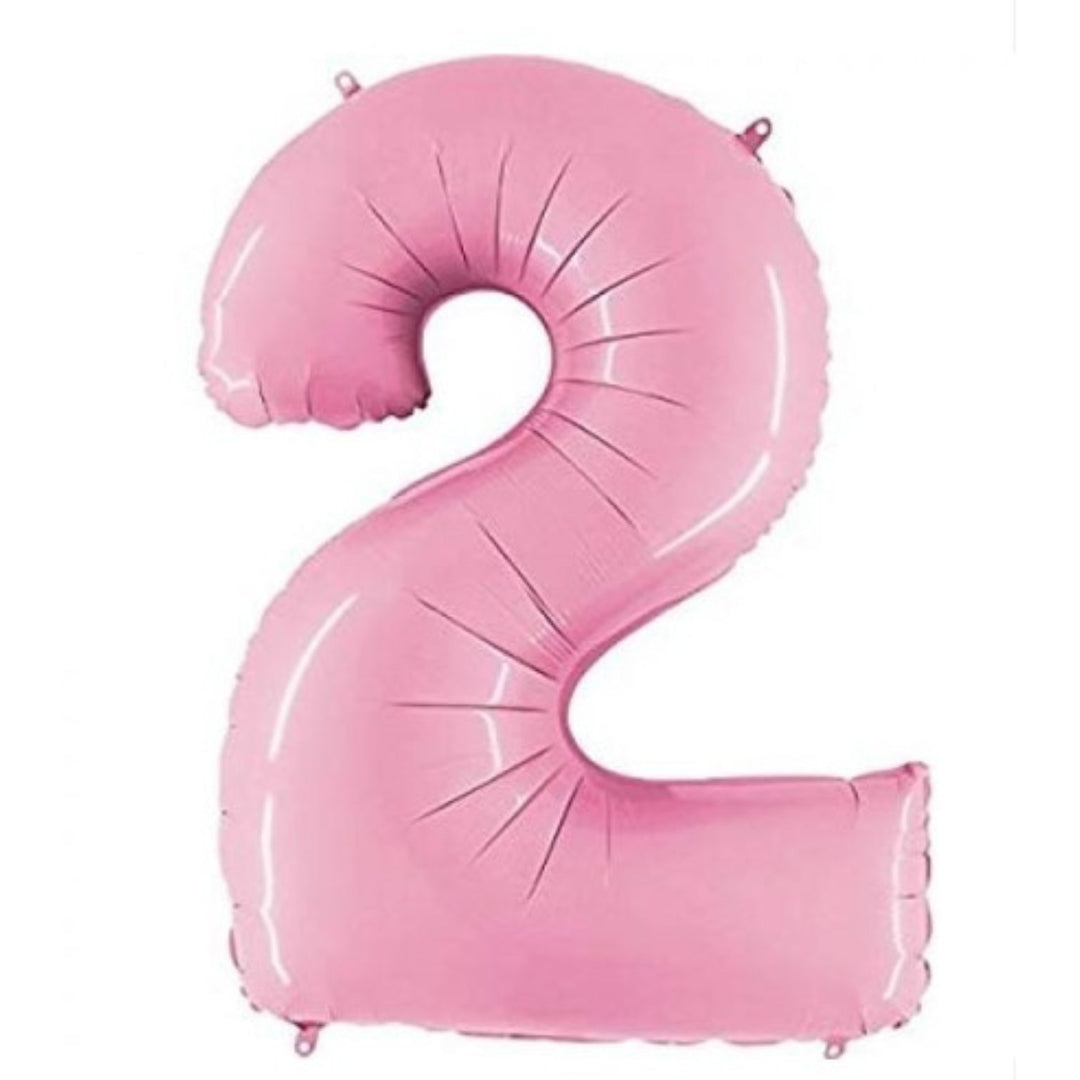 40" Pastel Pink Foil Number Balloon - 2