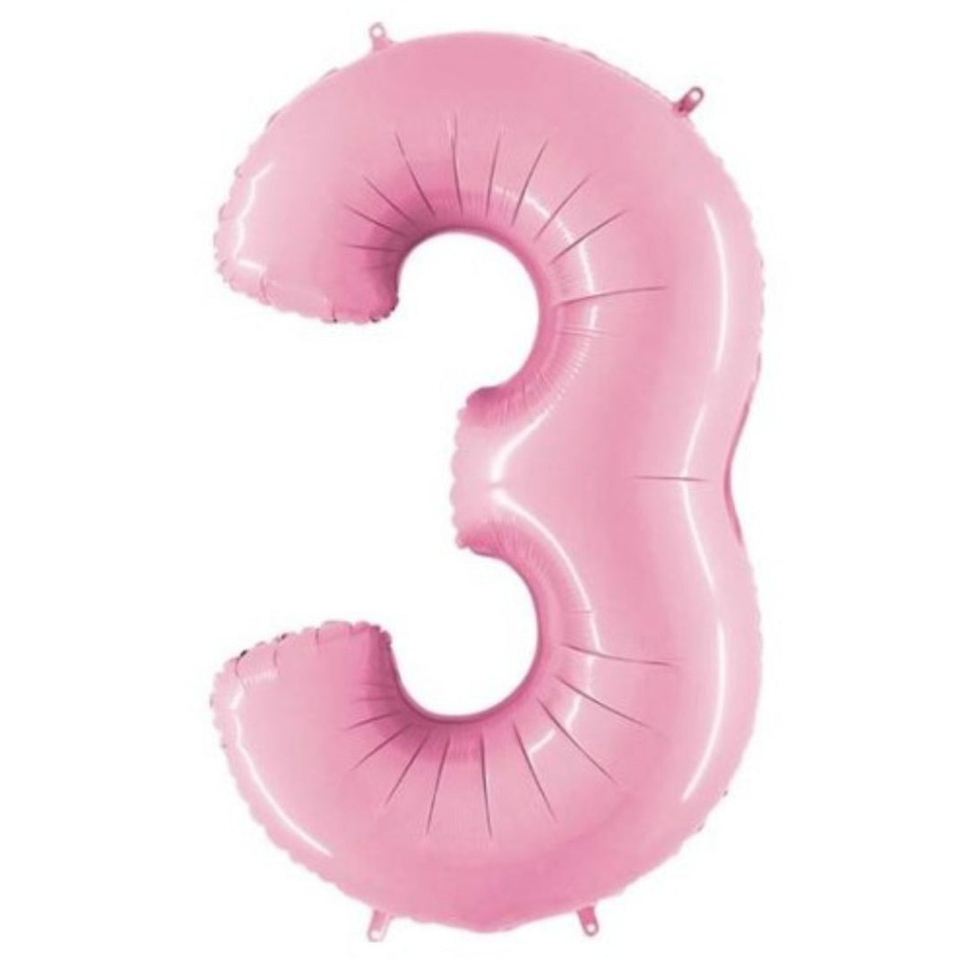 40" Pastel Pink Foil Number Balloon -  3