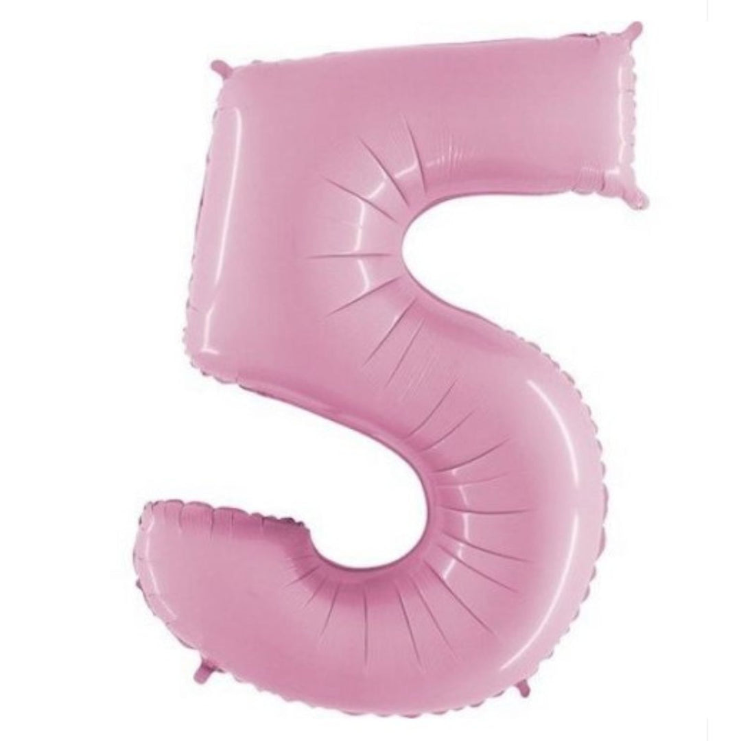 40" Pastel Pink Foil Number Balloon - 5