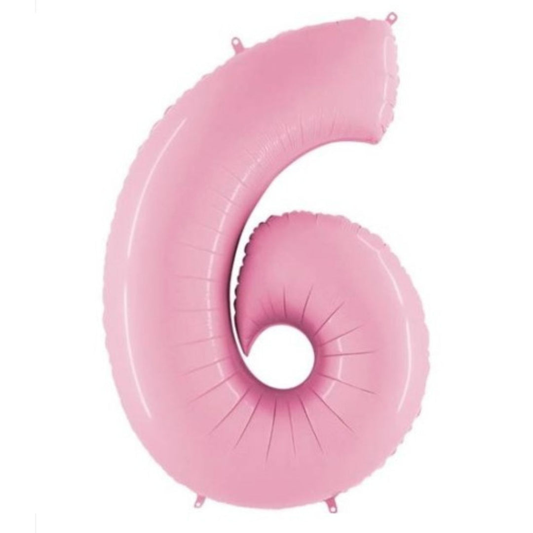 40" Pastel Pink Foil Number Balloon - 6