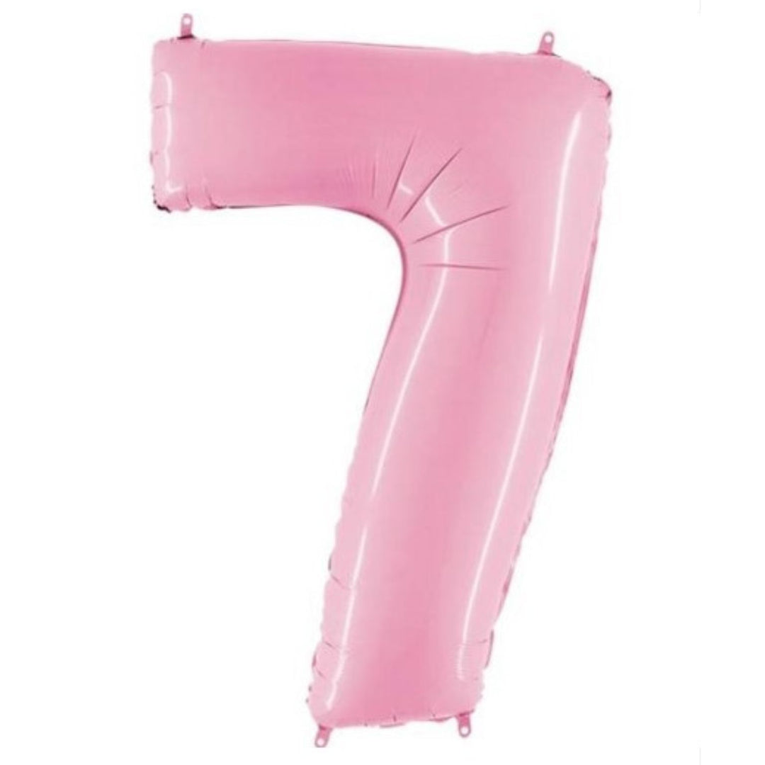 40" Pastel Pink Foil Number Balloon - 7