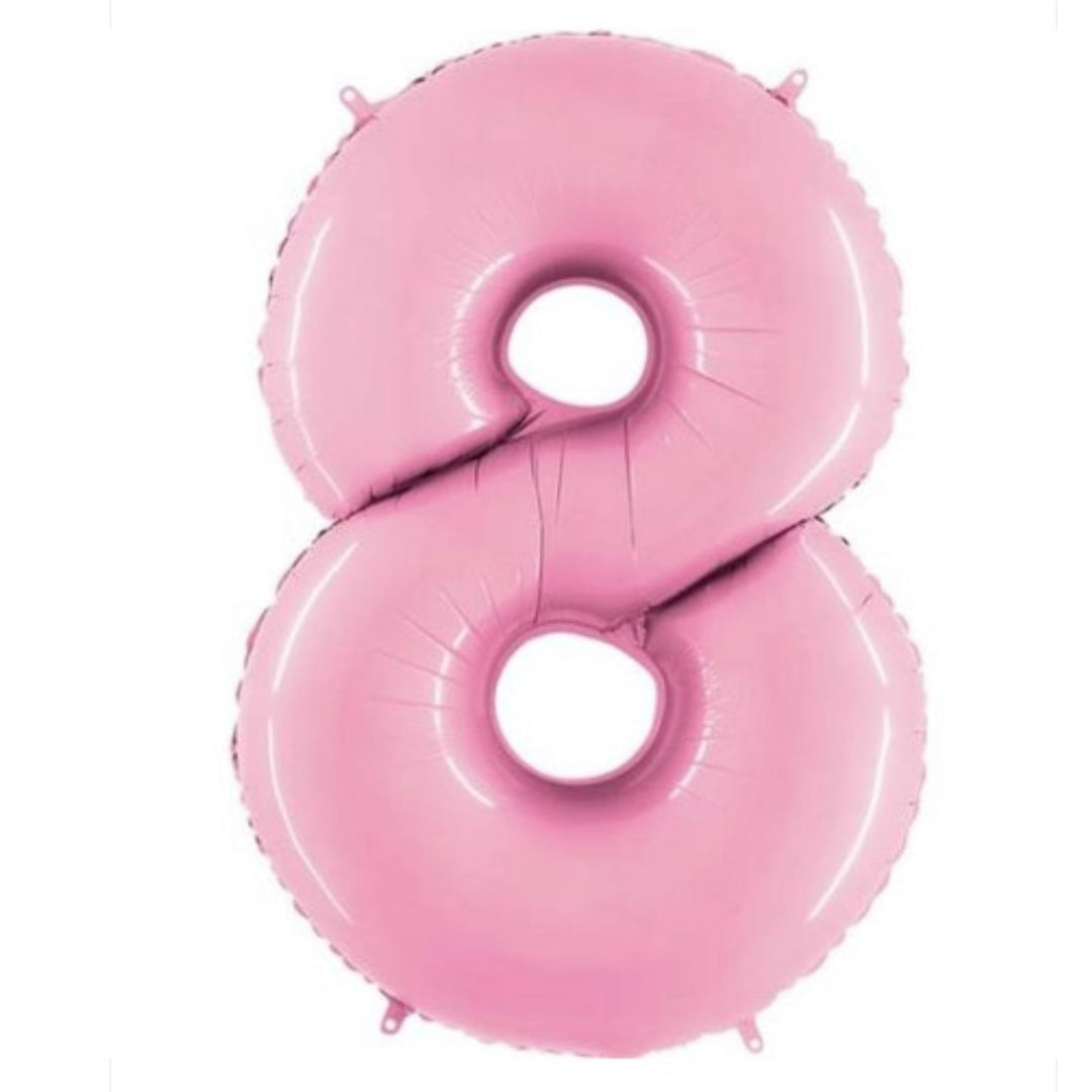 40" Pastel Pink Foil Number Balloon - 8