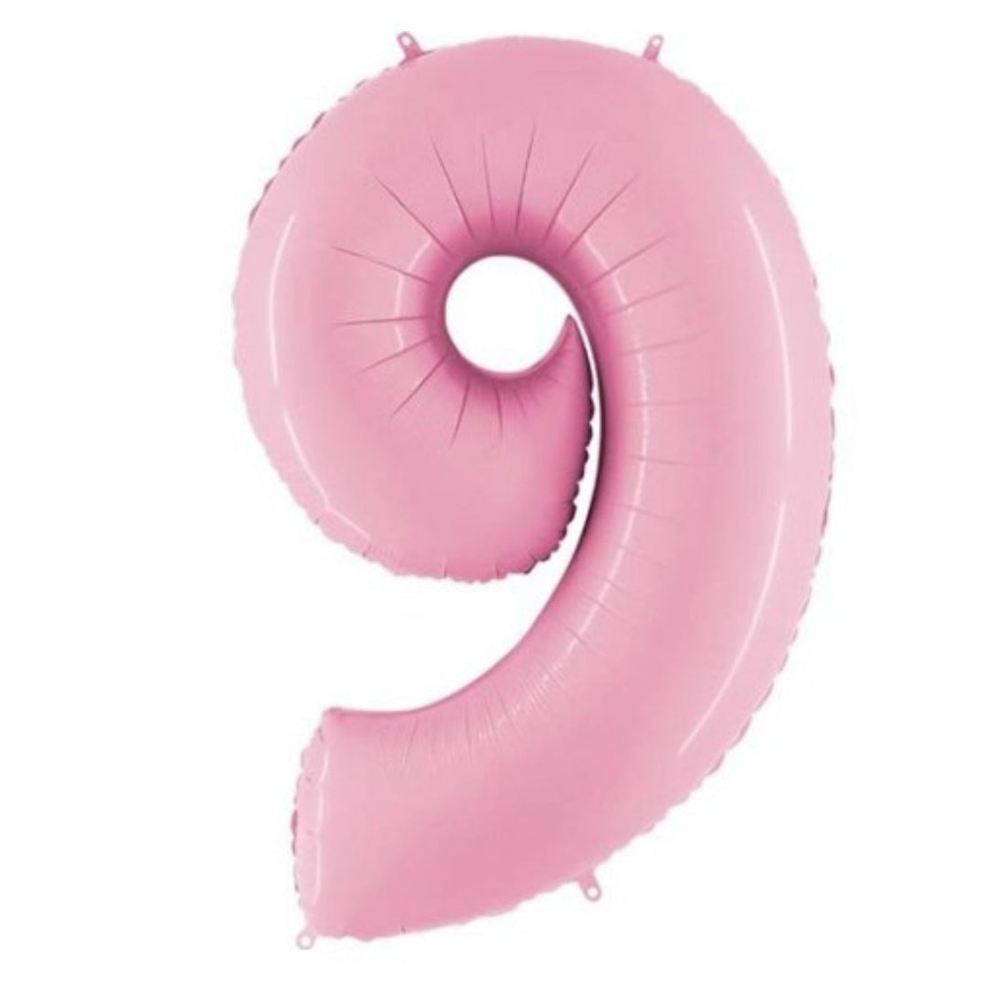 40" Pastel Pink Foil Number Balloon - 9