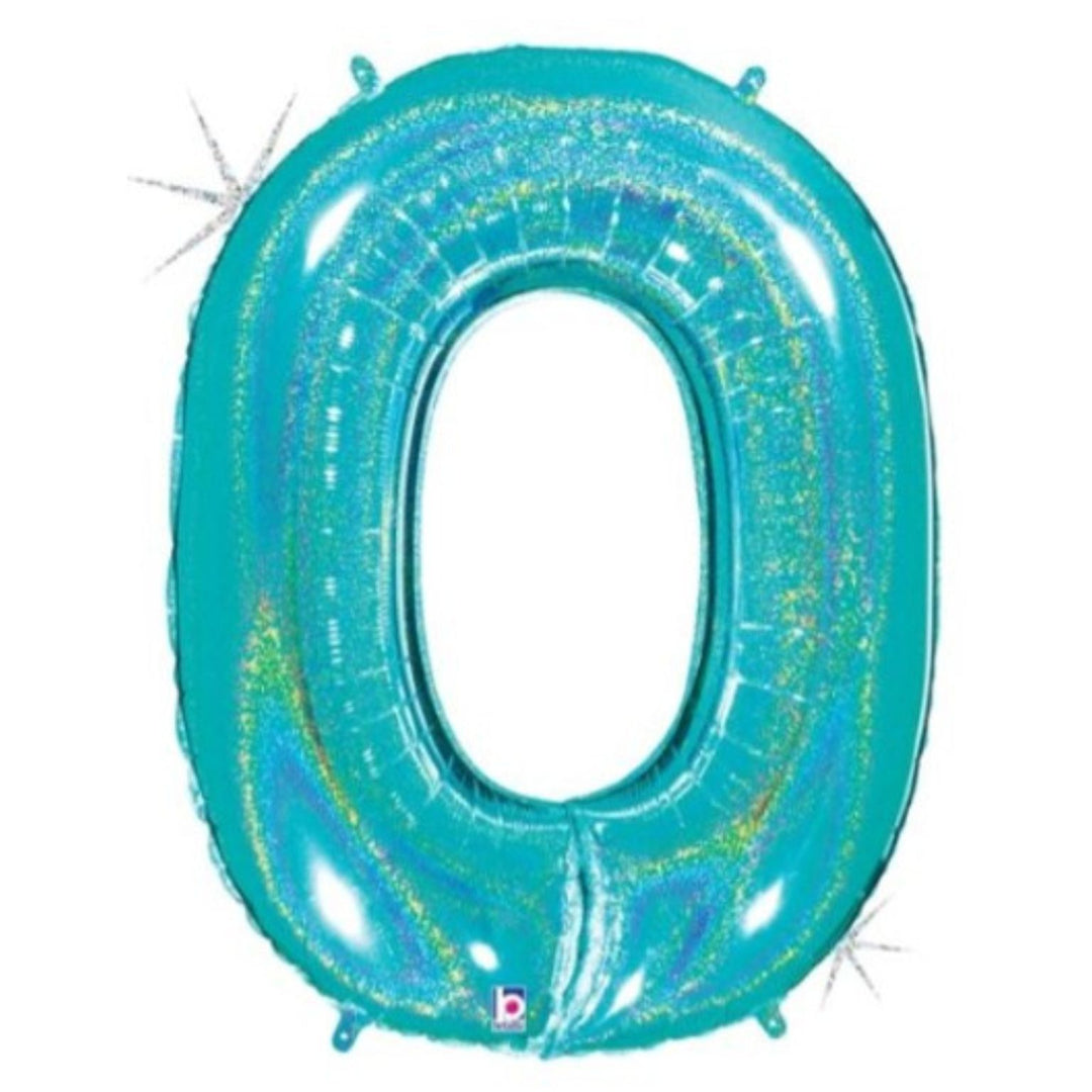 40" Robin's Egg Glitter Foil Number - 0