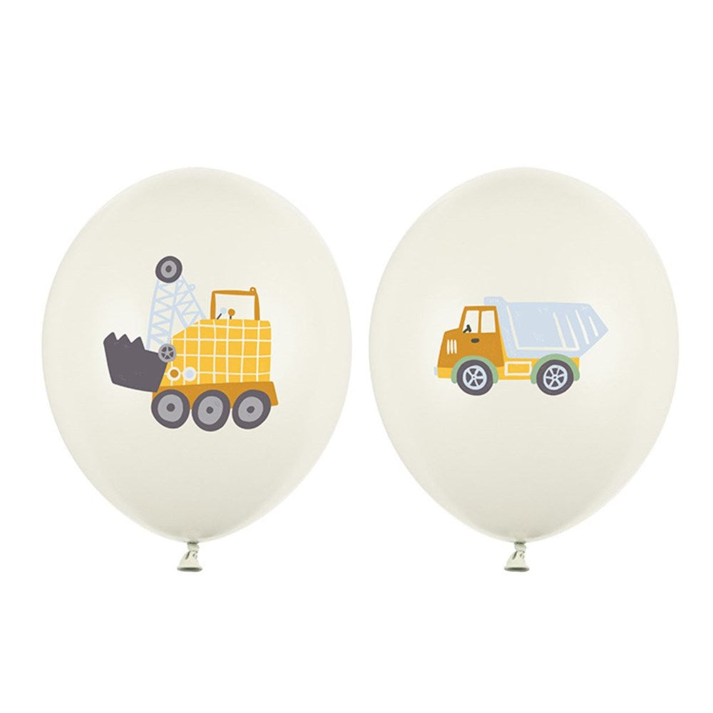 12" (30cm) Construction Vehicles Print Latex Balloon