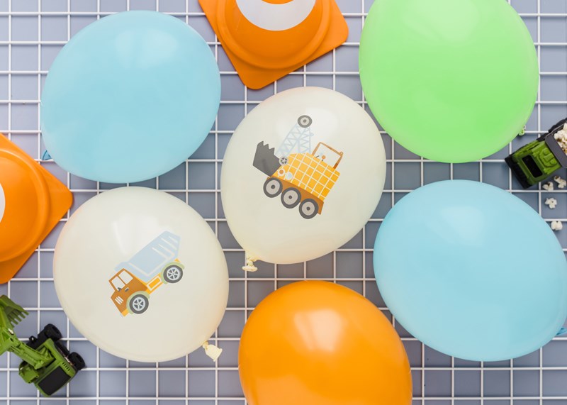 12" (30cm) Construction Vehicles Print Latex Balloon