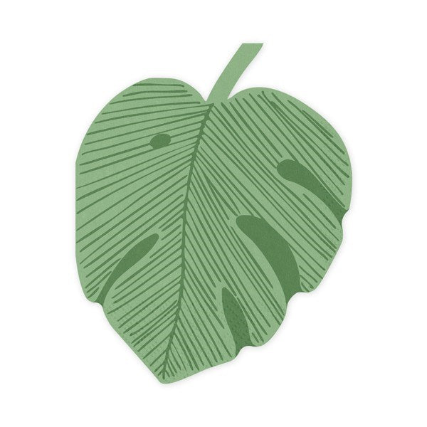 Green leaf-shaped object on a white background