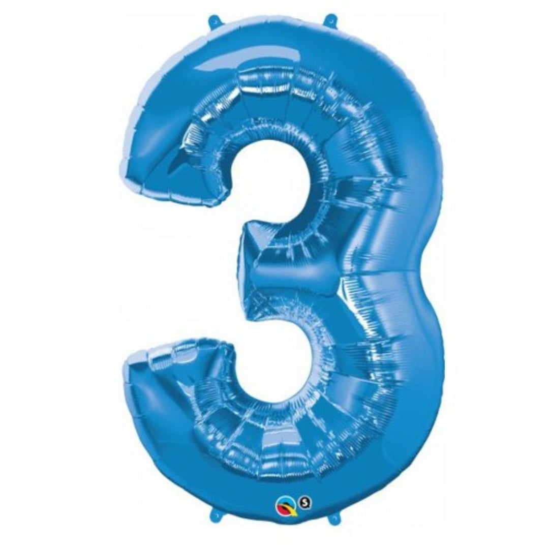 34" Sapphire Blue Foil Number - 3
