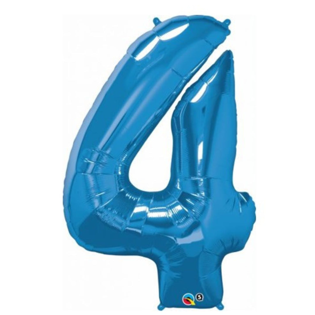 34" Sapphire Blue Foil Number - 4