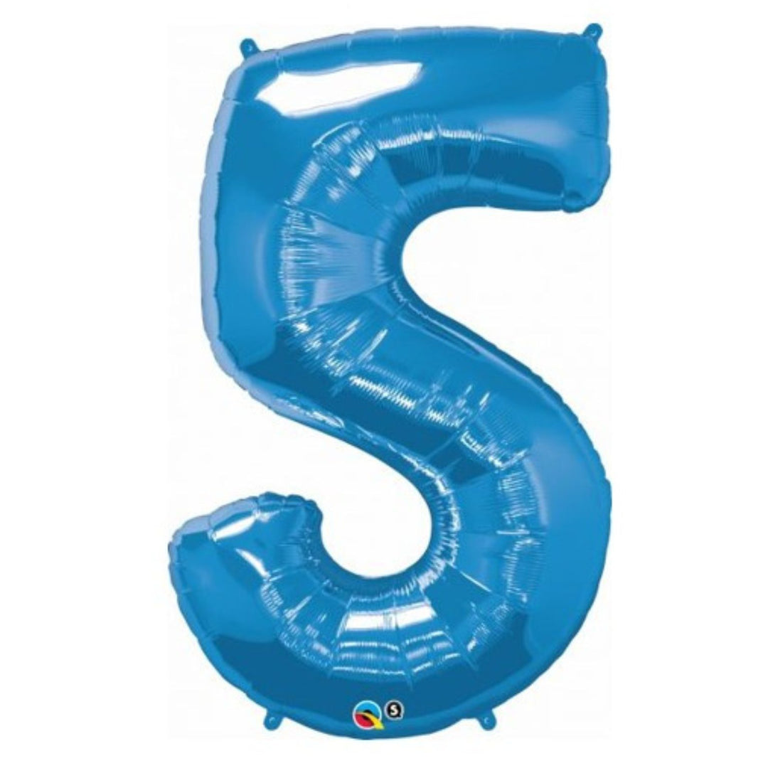 34" Sapphire Blue Foil Number - 5