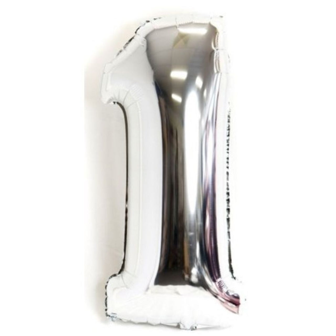 40" Silver Foil Number Silver - 1