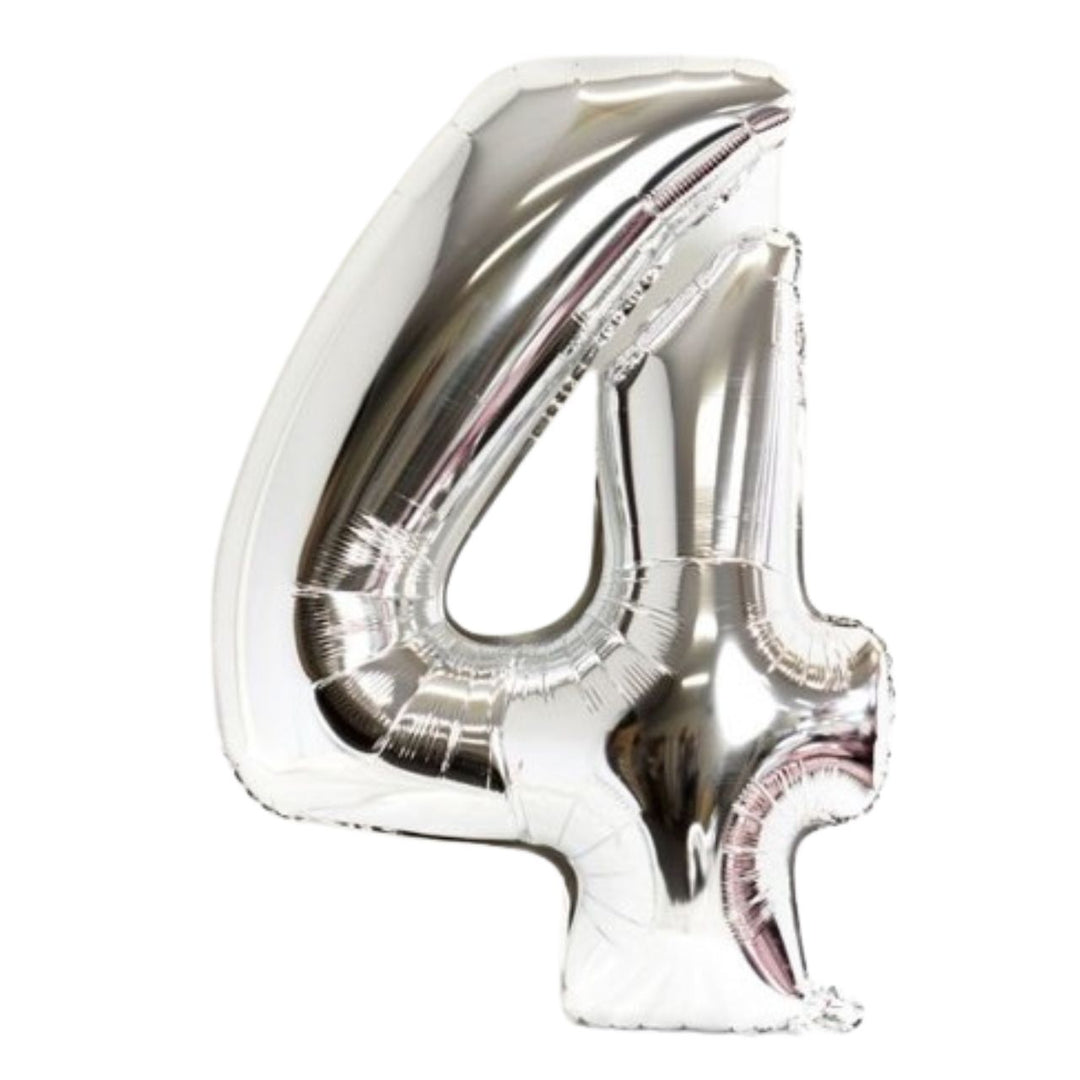40" Silver Foil Number Silver - 4