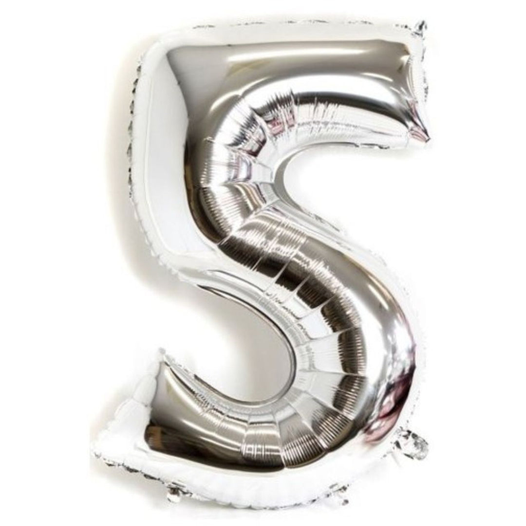 40" Silver Foil Number Silver - 5