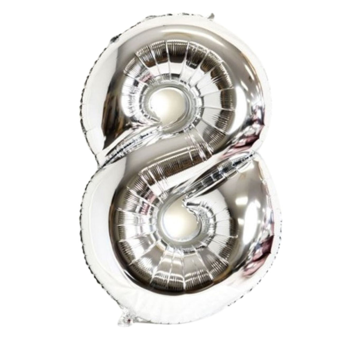 40" Silver Foil Number Silver - 8