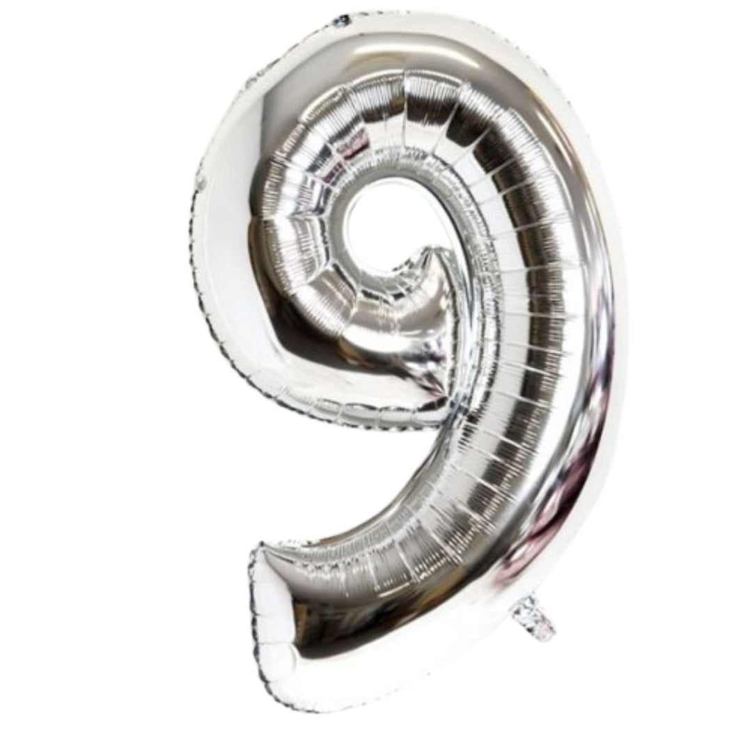 40" Silver Foil Number Silver - 9