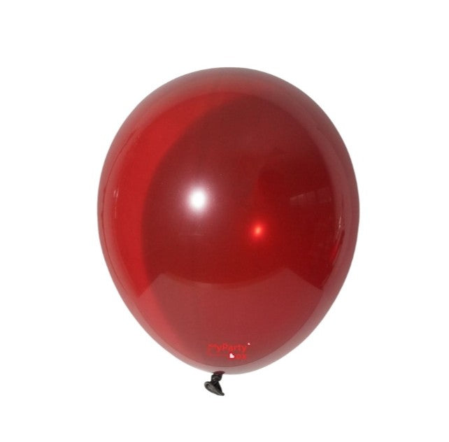 Red balloon with a visible brand logo on a white background