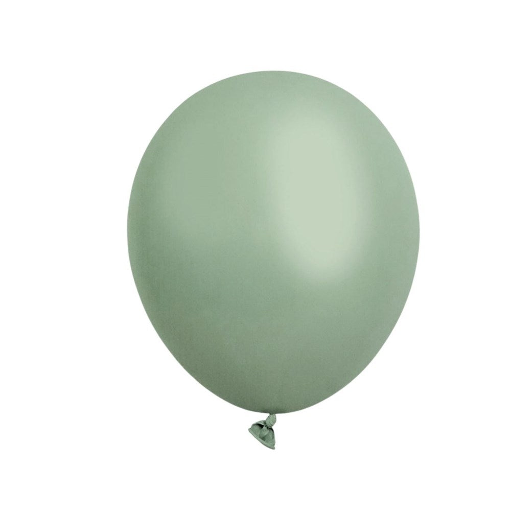 Sage green balloon on a white background