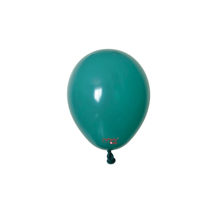 Single teal balloon on a white background